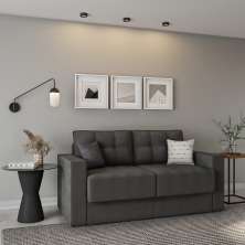 Sofá 3 Lugares Retrátil Dresden  Suede Grafite 180 cm