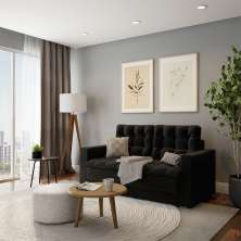 Sofá 3 Lugares Retrátil Essen  Suede Preto