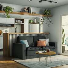 Sofá 3 Lugares Retrátil Lancy Suede Grafite 180 cm