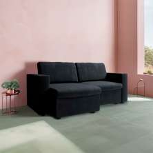 Sofá 3 Lugares Retrátil Maltez Suede Preto