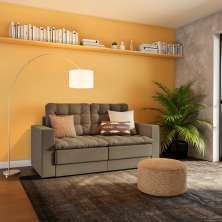 Sofá 3 Lugares Retrátil Munique  Suede Bege