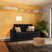 Sofá 3 Lugares Retrátil Munique  Suede Preto
