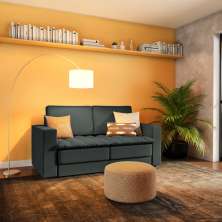 Sofá 3 Lugares Retrátil Nion Suede Grafite 180 cm