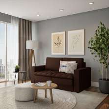 Sofá 3 Lugares Retrátil Nion Suede Marrom 180 cm