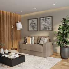 Sofá 3 Lugares Retrátil Nuremberga Suede Bege 180 cm