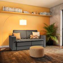 Sofá 3 Lugares Retrátil Nyon Linho Cinza 180 cm