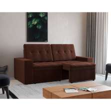Sofá 3 Lugares Retrátil Zoy Plush Suede Marrom