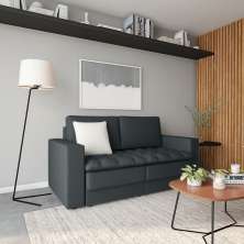 Sofá 3 Lugares Retrátil Zugo Suede Grafite 180 cm