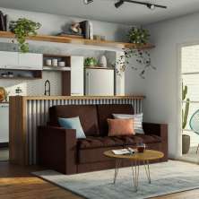 Sofá 3 Lugares Retrátil Zugo Suede Marrom 180 cm