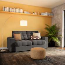 Sofá 3 Lugares Retrátil e Reclinável Annecy Suede Castanho