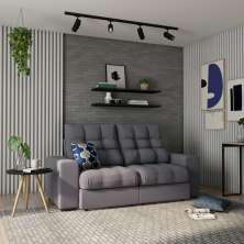 Sofá 3 Lugares Retrátil e Reclinável Marselha Suede Grafite