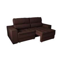 Sofá 3 Lugares Retrátil e Reclinável Montevideo Suede Marrom