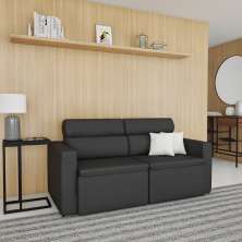 Sofá 3 Lugares Retrátil e Reclinavél Rostock Suede Grafite 180 cm