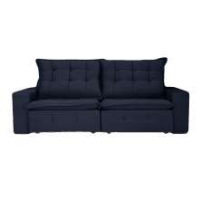 Sofá 4 Lugares Retrátil e Reclinável França Suede Azul