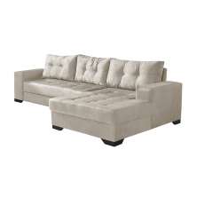 Sofá 5 Lugares Dijon com Chaise Direito Direito Suede Areia