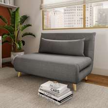 Sofá-Cama 2 Lugares Casal Terracina Cinza Escuro