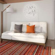 Sofá-Cama 3 Lugares Casal Alícia com Pés de Madeira Branco
