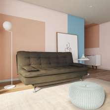 Sofá-Cama 3 Lugares Casal Autenticidade Suede Café