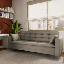 Sofá-Cama 3 Lugares Casal Gerrie Suede Bege