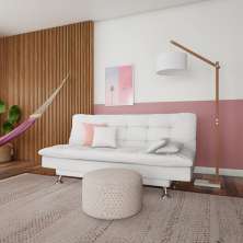 Sofá-Cama 3 Lugares Casal Qualidade Branco
