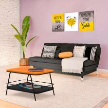 Sofá-Cama 3 Lugares Casal Radiance Suede Cinza