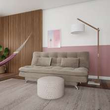 Sofá-Cama 3 Lugares Casal Raridade Suede Marrom