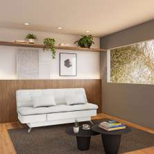 Sofá-Cama Casal 3 Lugares Alana Corino Branco