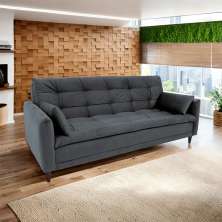 Sofá-Cama Casal 3 Lugares Holly Suede Grafite