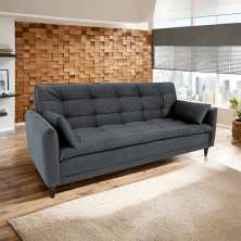 Sofá-Cama Casal 3 Lugares Jude Suede Grafite