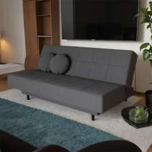 Sofá-Cama Casal 3 Lugares Juno Suede Grafite