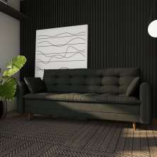Sofá-Cama Casal 3 Lugares Mônica Suede Grafite