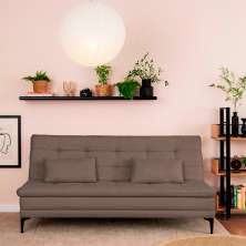 Sofá-Cama Casal 3 Lugares Prince Suede Marrom
