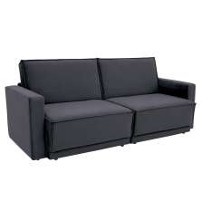Sofá-Cama Casal 3 Lugares Retrátil Sem Caixa Suede Grafite