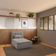 Sofá-Cama Solteiro Rud Veludo Cinza