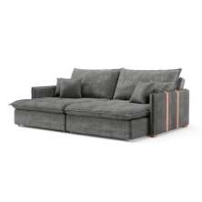 Sofá Retrátil Sem Caixa 3 Lugares Solomons Velosuede Grafite 230 cm