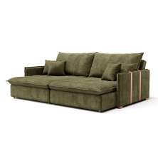 Sofá Retrátil Sem Caixa 3 Lugares Solomons Velosuede Verde 230 cm