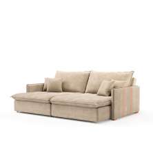 Sofá Retrátil Sem Caixa 3 lugares Solomons Velosuede Bege 214 cm