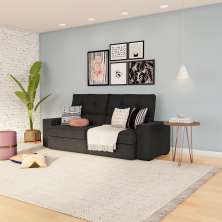 Sofá Retrátil e Reclinável 3 Lugares Astra Suede Cinza