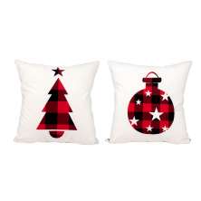 Almofada Decoração Natal 2 Unidades Tecido Suede Estampado 40cm x 40cm com Refil de Silicone