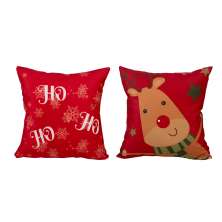 Almofada Decoração para Natal 2 Unidades Estampada de Suede 40cm x 40cm com Refil de Silicone