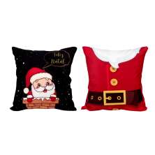 Almofada Decoração para Natal 2 Unidades Estampada de Suede 40cm x 40cm com Refil de Silicone