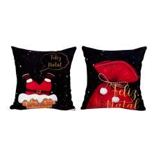 Almofada Decorativa para Natal 2 Unidades Estampada de Suede 40cm x 40cm com Refil de Silicone
