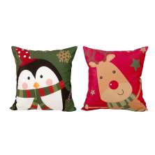 Almofada de Natal Estampada Suede 2 Unidades 40cm x 40cm com Refil de Silicone