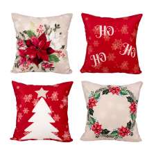 Almofada para Decoração de Natal 4 Unidades Tecido Suede 40cm x 40cm com Refil de Silicone