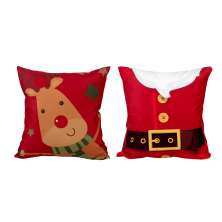 Almofada para Natal 2 Unidades Estampada de Suede 40cm x 40cm com Refil de Silicone
