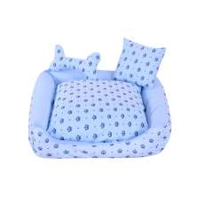 Cama Pet Extra Grande Onix 70cm x 70cm x 15cm Realeza Azul Com Almofadas Decorativa