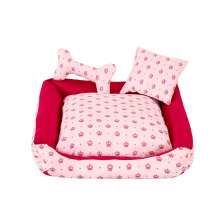 Cama Pet Extra Grande Onix 70cm x 70cm x 15cm Realeza Rosa Com Almofadas Decorativa