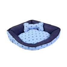 Cama Pet Grande 70cm x 70cm x 20cm Realeza Azul Com Almofada Decorativa