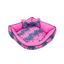Cama Pet Grande Pop 70cm x 70cm x 20cm Pink Com Almofada Decorativa