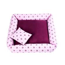 Cama Pet Grande Simples Top 60cm x 60cm x 15cm Realeza Rosa Com Almofada Decorativa